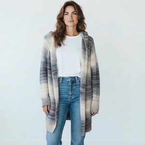 Lovestitch Hooded Sweater Cardigan: M/L
